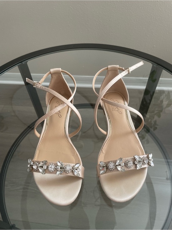 Badgley Mischka Shoes - Badgley Mischka Blush Crystal-Embellished Strappy Sandals